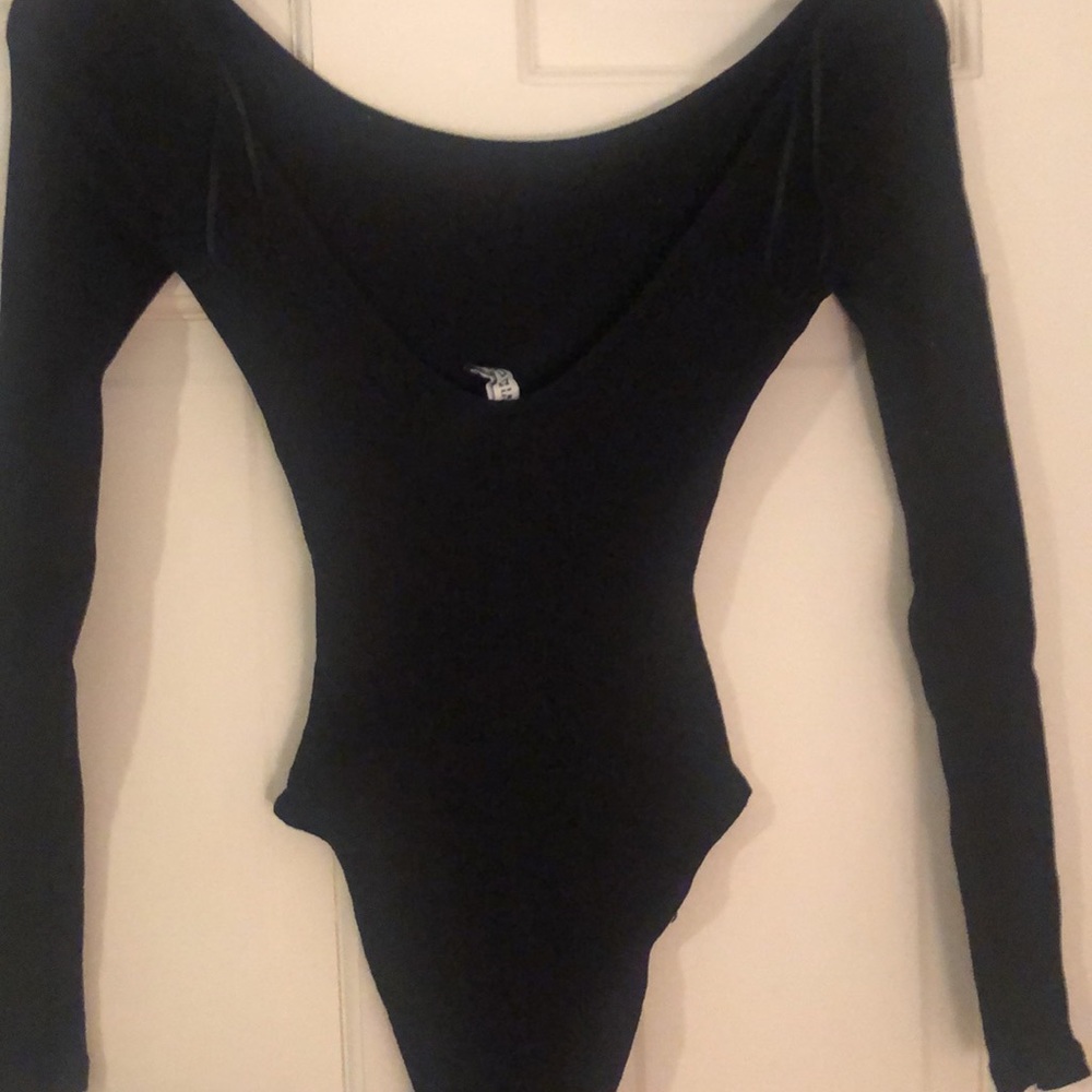 Black Ribbed Bodysuit - Picture 2 of 2